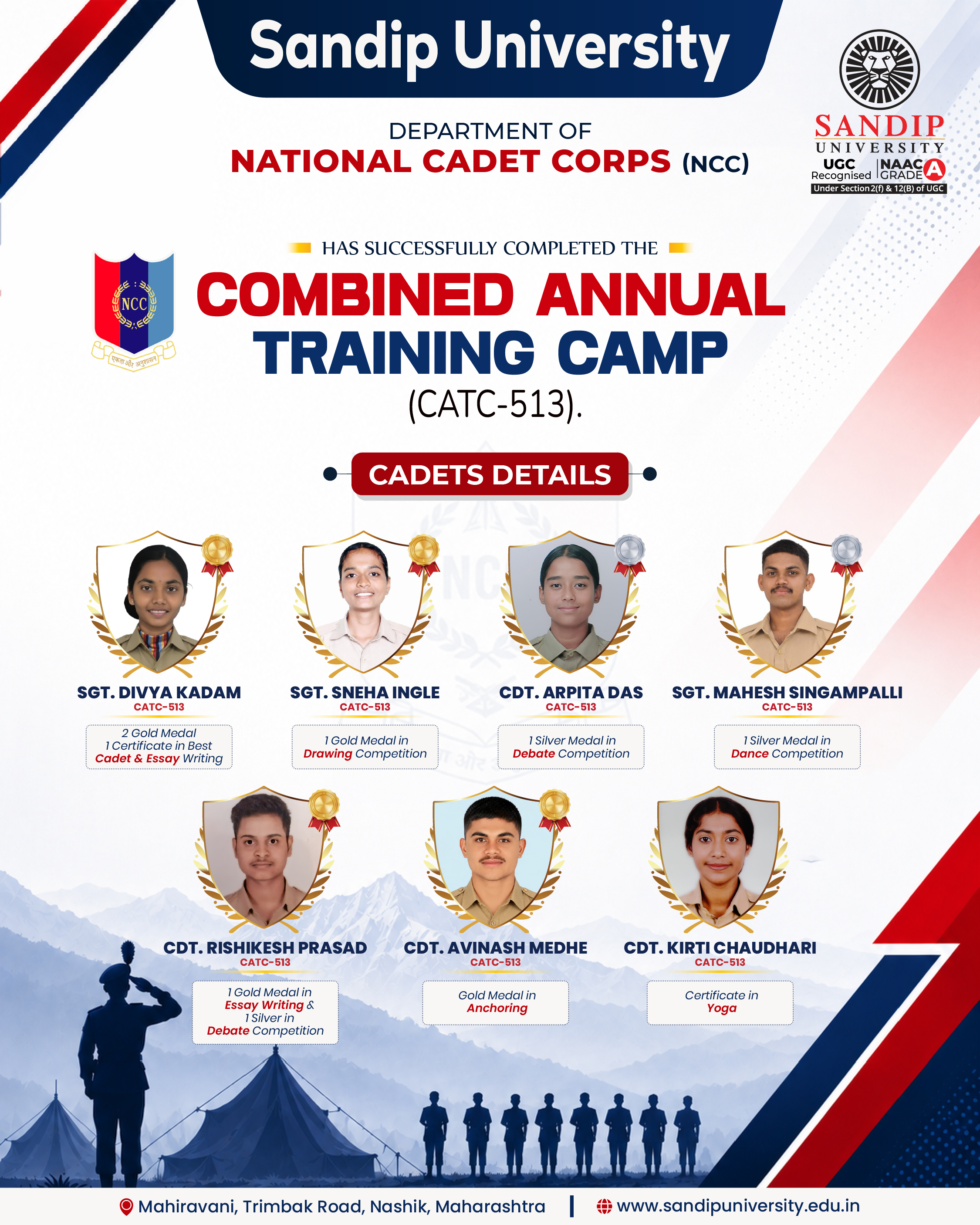 Achivements of NCC Cadets